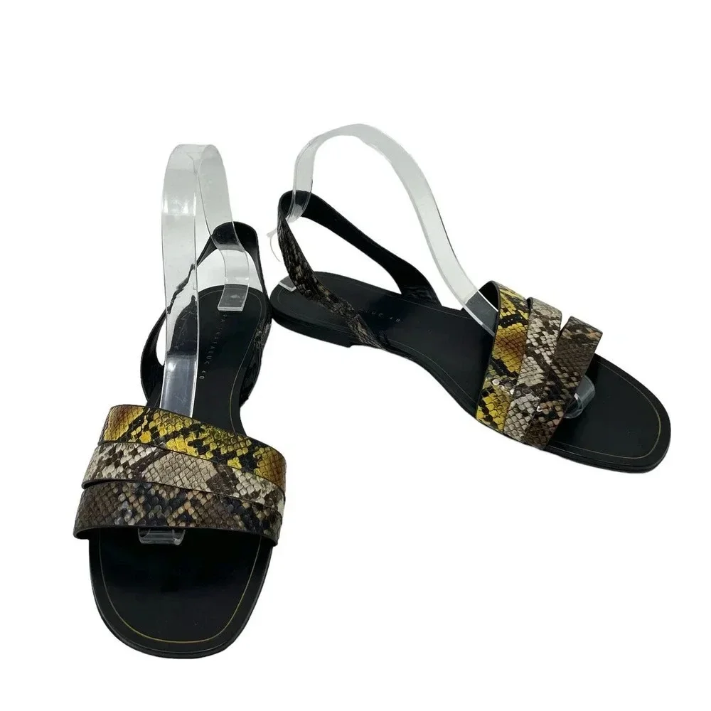 Zara Animal Print Flat Sandals w/ Multicolored Straps Size 40 / US 9.5 - Picture 4 of 8